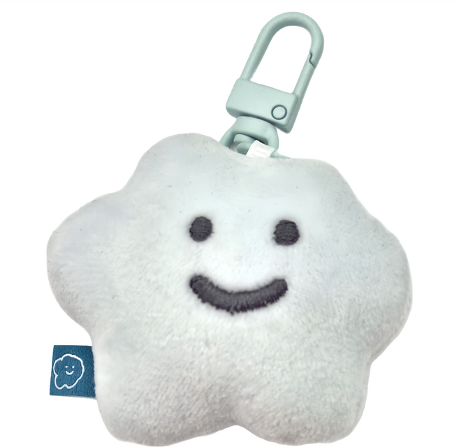 迷你娃娃吊飾 毛絨雲朵造型 短絨毛布+人造纖維, 1個, 喜寶 白色