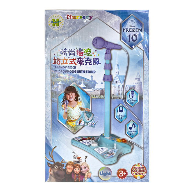 HUNDRED PICTURES 百耘圖 Frozen 冰雪奇緣 時尚搖滾站立式麥克風 帶燈光及音樂效果, 1盒