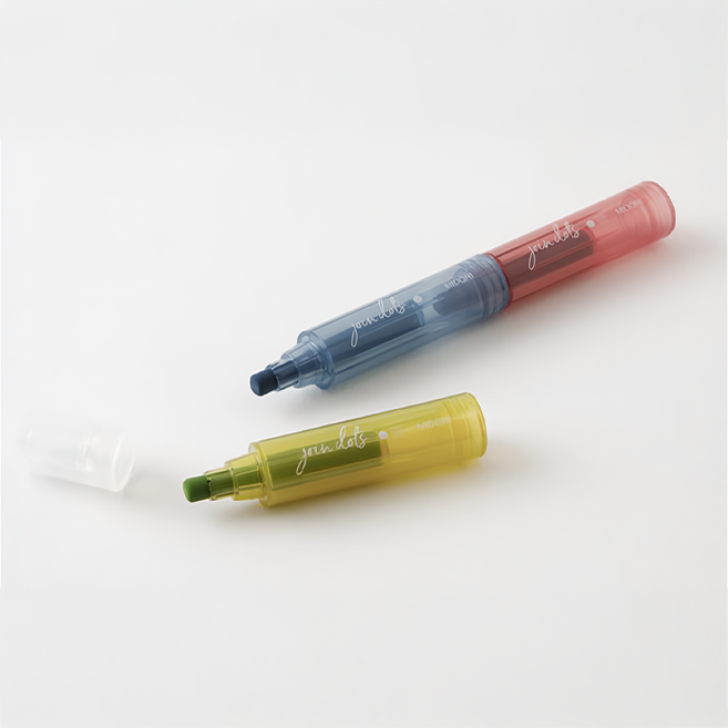 日本 MIDORI 三色標記螢光筆 38138 煙燻色系, 黃褐色/灰藍色/灰粉色, 1支
