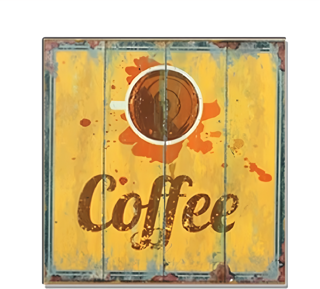 OPUS LOFT 純真年代 仿舊咖啡木板畫/無框畫/掛畫擺飾 MD011 1個, COFFEE