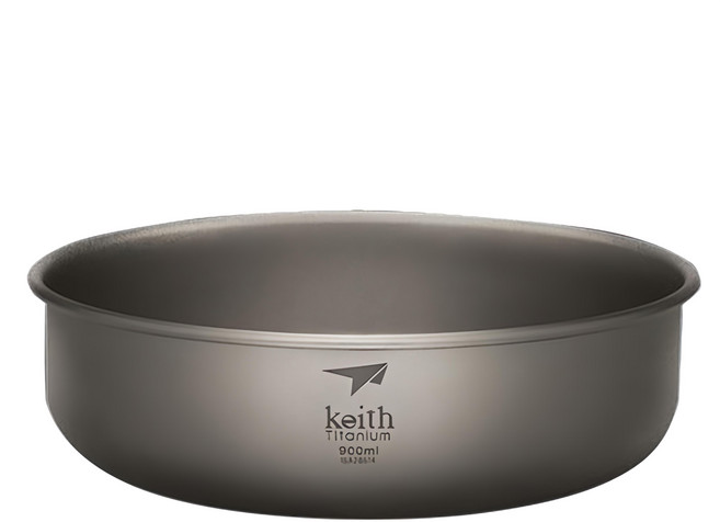 keith Titanium 鎧斯 純鈦碗 900ml, 銀灰色, 1個