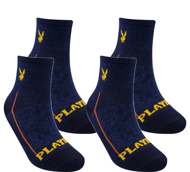 PLAYBOY 星光撞色流線休閒潮流棉襪 2雙