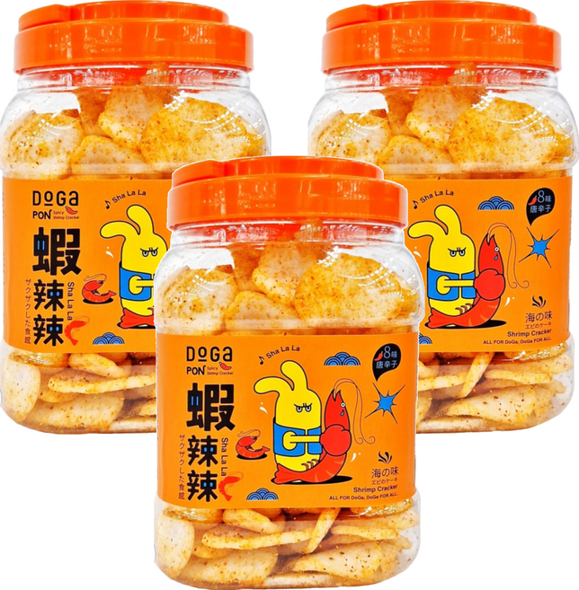 DoGa 杜甲 蝦辣辣 葷食, 130g, 3罐
