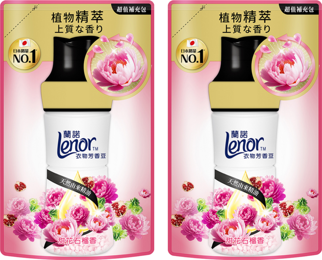 Lenor 蘭諾 衣物芳香豆 甜花石榴香 補充包, 440ml, 2包