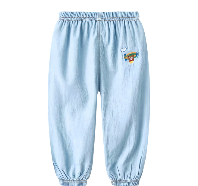 冰絲牛仔褲 純棉 飛機小熊