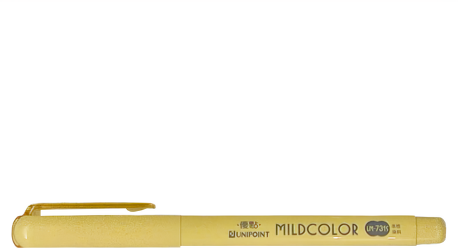 UNIPOINT 優點 MILDCOLOR 暖色直液彩色筆, 鵝黃色, 12支