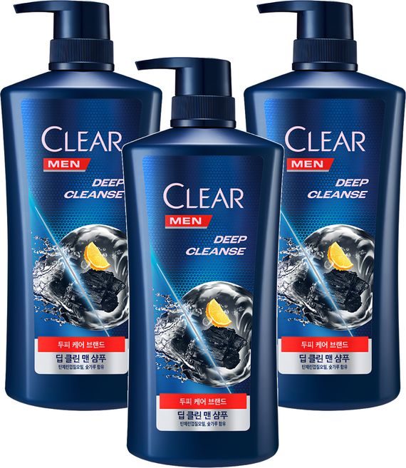 CLEAR 淨 深層潔淨男士洗髮精, 650ml, 3瓶