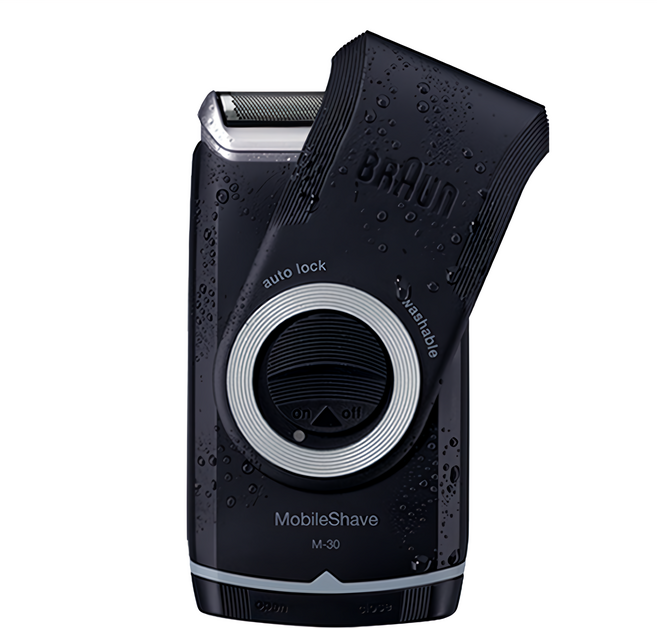 BRAUn 百靈 MobileShave 電池式輕便電鬍刀, M30, 黑色