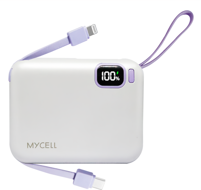 MYCEll 積進科技 mini Air PD 20W 帶線行動電源 10000mAh USB-C + Lightning 原廠保固, MY-PC-049, 白色