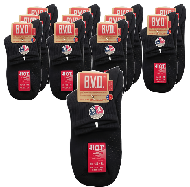 B.V.D. 毛巾底發熱襪 男女適用