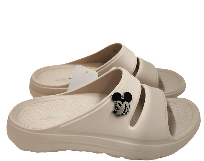 BORUI 柏睿鞋業 大人款 迪士尼運動風防水拖鞋 造型休閒拖鞋, 奶茶色, 37