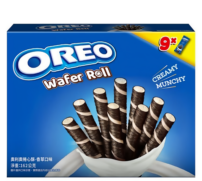 OREO 奧利奧 捲心酥 香草口味 9包, 162g, 1盒