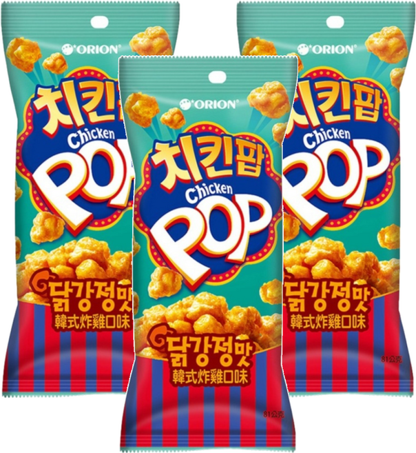 ORION 好麗友 雞米花脆餅 韓式炸雞口味, 81g, 3包