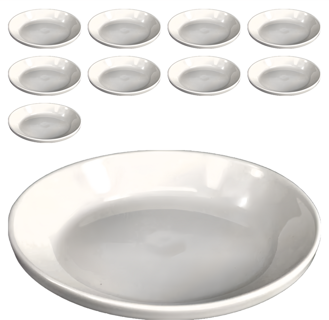 TATUNG 大同磁器 7.5吋橢圓陶瓷焗烤盤 10個一組, 1組, 白色