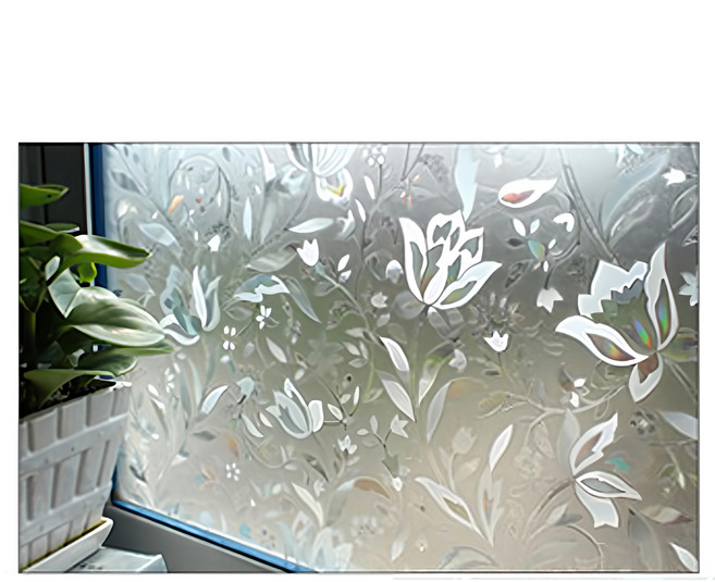 特長防窺抗UV無膠玻璃靜電貼 60 x 300cm, 鬱金香 透明, 1個