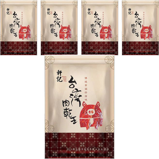 Taiwan dried meat king 軒記 台灣肉乾王 檸檬豬肉乾, 160g, 5包