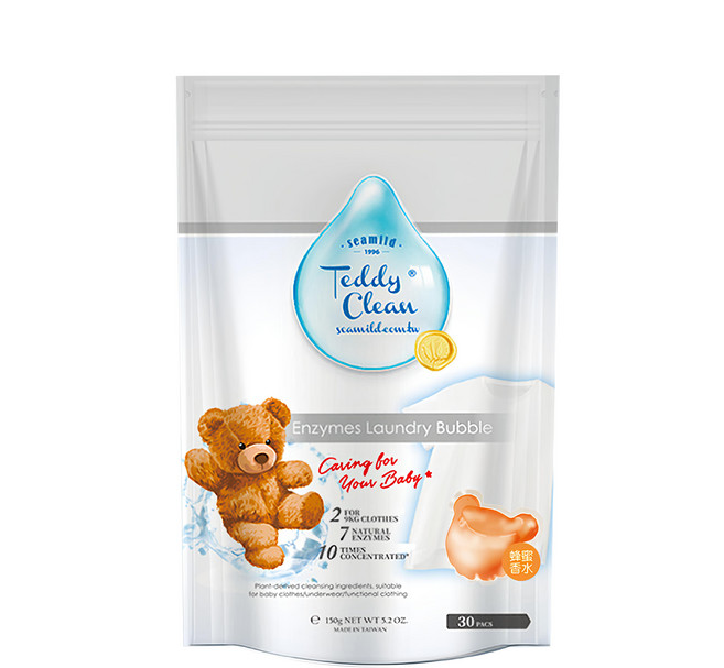 清淨海 Teddy Clean 純淨系列 植萃酵素洗衣膠囊 蜂蜜香水 5g, 30個裝, 1包