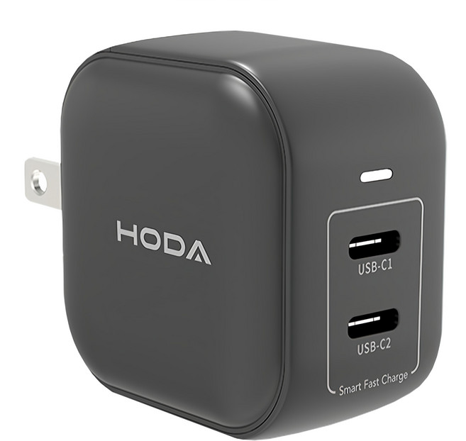 HODA 好貼 45W Dual Port GaN 充電器 Fast Charging Smart 黑色 TC-13