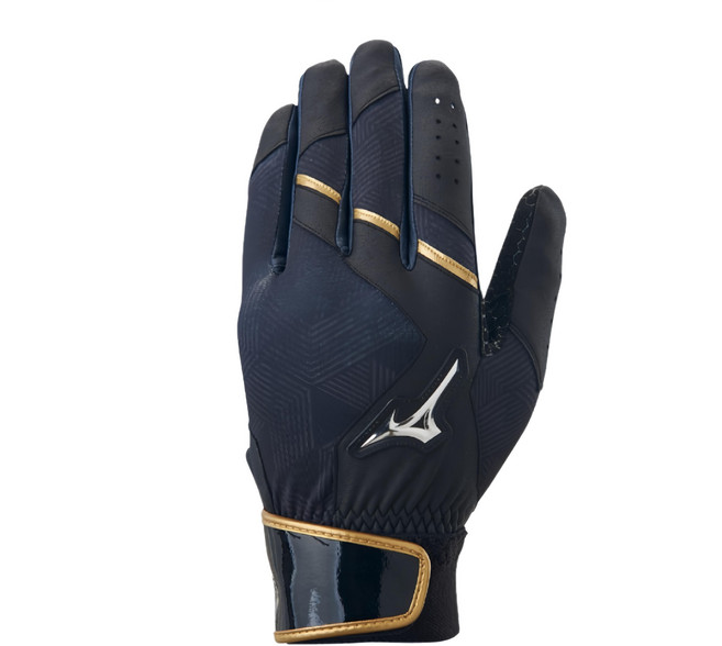 Mizuno 美津濃 打擊手套 1ETEA50209, 黑色 + 藍色, 1雙