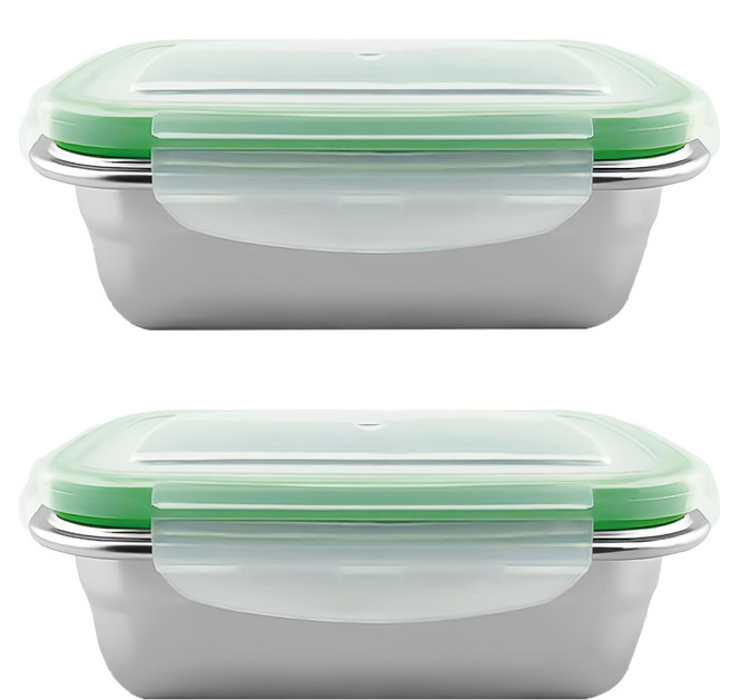 小麥購物 C319 不鏽鋼保鮮盒, 2個