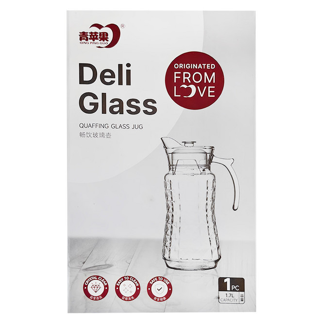 青蘋果 玻璃冷水壺, 1.7L, 1個
