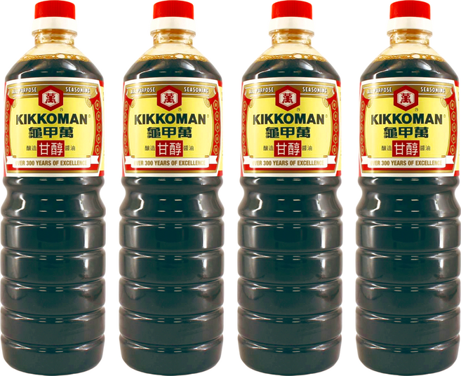 KIKKOMAN 龜甲萬 甘醇醬油, 1L, 4瓶