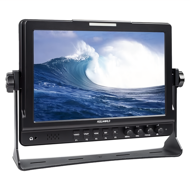 FEELWORLD 10.1" 專業攝影 監視螢幕 IPS 黑色 FW1018V1 1920 x 1200 可調角度 便攜式 HDMI