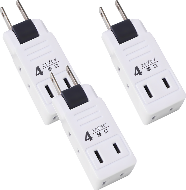 Kinyo 日式轉向四面插 83 x 28 x 25mm, 8.3cm, 白色, 3個