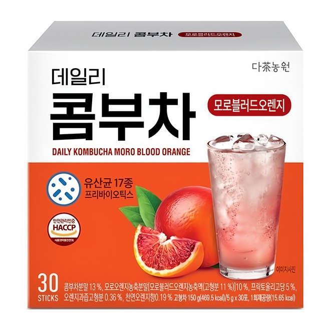Danongwon 乳酸菌康普茶 隨身包 血橙, 5g, 30條, 1盒