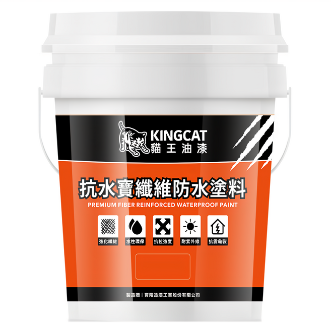 KINGCAT 貓王油漆 抗水寶纖維防水漆 H1-527, 綠色, 18.92L, 1桶
