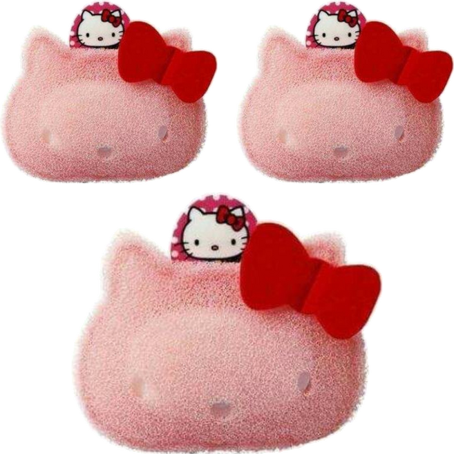 SOWA 創和 日本HELLO KITTY澡包, 粉色, 1入, 3個