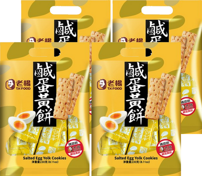 老楊 鹹蛋黃餅, 230g, 4袋