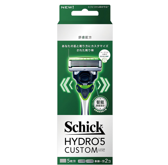 Schick 舒適牌 水次元5辨型刮鬍刀 舒膚刀把 + 備用刀片2入, 1組, 1組