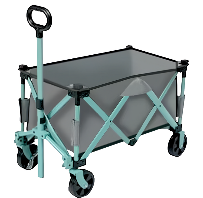 多用途戶外置物聚攏型手拉推車 附收納袋, 灰色, 1組