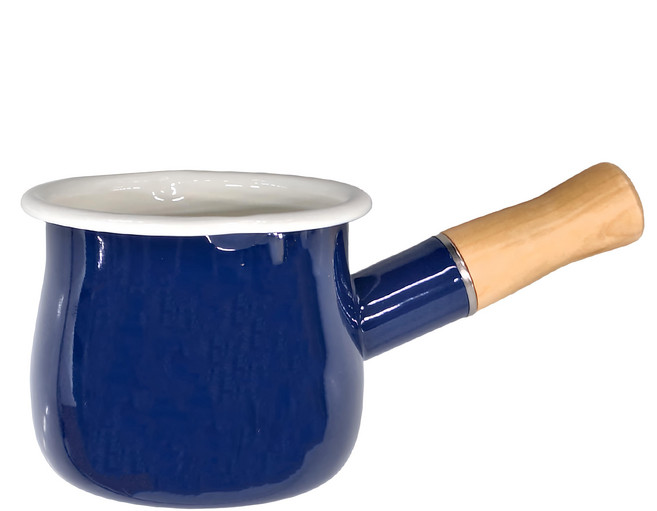 日式迷你琺瑯鍋 藏青色 0.5L, 10cm, 1個
