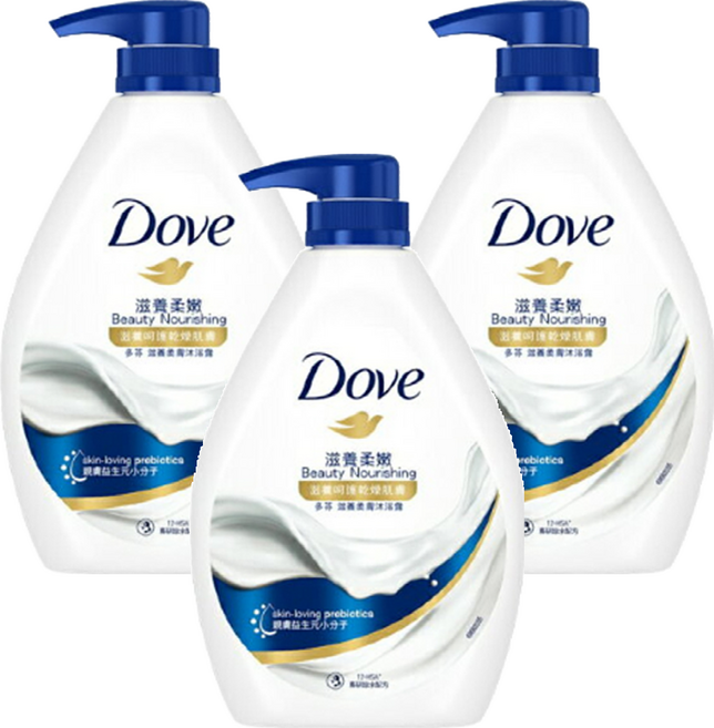 Dove 多芬 滋養柔膚沐浴露 滋養柔嫩, 900g, 3瓶