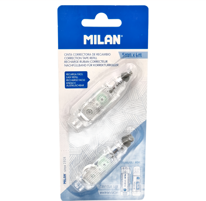 MILAN 360度零死角補充修正帶 2個, 白色, 1組