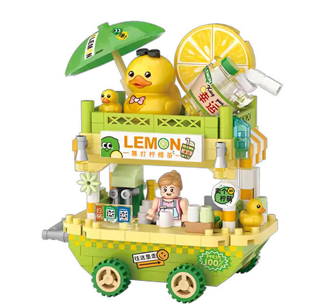 LoZ 飲品販賣車積木-310pcs loz8856, 1入, 黃色