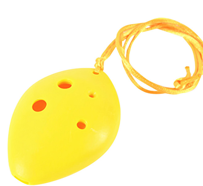 耐摔 塑膠陶笛/高音陶笛/樹脂陶笛 附陶笛收納袋/掛繩/教材/擦布 6孔高音C調, 黃色, 1個