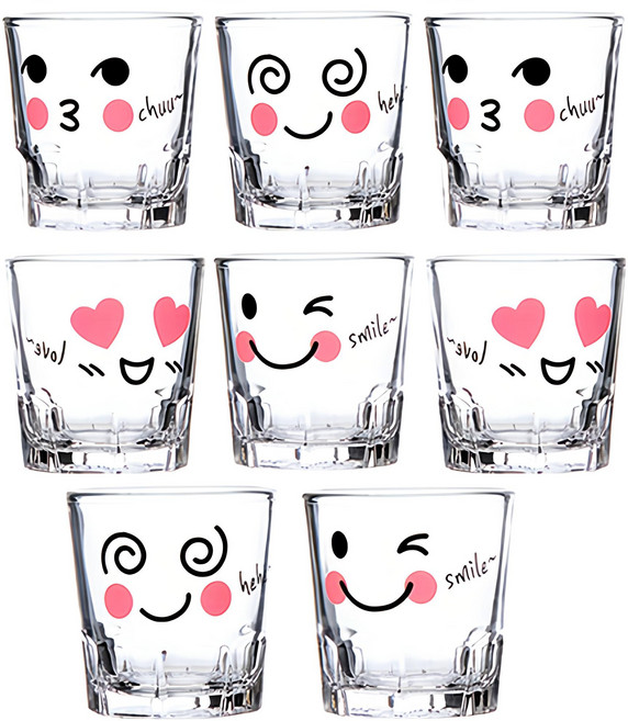 ARTWARE 表情燒酒杯, 表情款, 8個