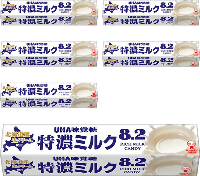UHA 味覺糖 特濃牛奶條糖, 37g, 6條