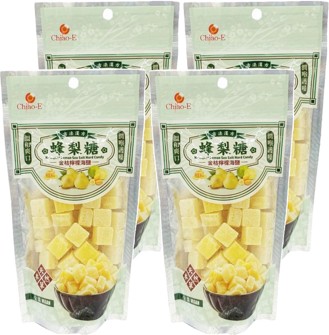 Chiao-E 巧益 金桔檸檬海鹽蜂梨糖, 210g, 4包