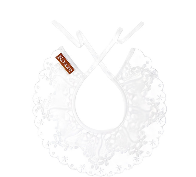 Roaze 柔仕 典雅系列 日系圍兜 刺繡 24 x 24cm 3個月以上, 白色, 1件, 1件