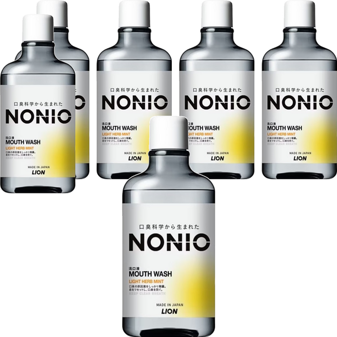 LION 獅王 NONIO 終結口氣漱口水 99.9%口臭原因菌去除 幫助清除牙菌斑 日本調香職人特調, 600ml, 6瓶