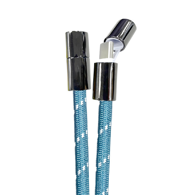 REAICE 台陞科技 2WAY手機掛繩充電線 Type-C-Type-C, 150cm, 珠光藍, 1條