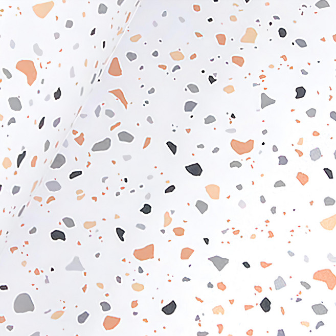 WA. WALL ART 防水自黏壁紙, 仿復古花磚紋 水磨石橘