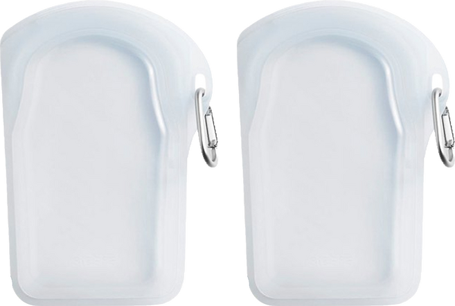 stasher GO 隨行矽膠密封袋, 13.97 x 20.32 x 3.81cm, 雲霧白, 1入, 2個