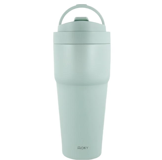 WOKY 沃廚 台灣公司貨 二代渾圓杯鈦陶瓷, 水淺綠, 770ml, 1個