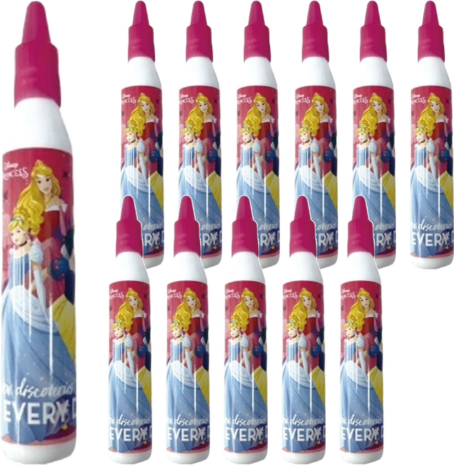 收納王妃 迪士尼 公主系列 筆型白膠 深粉款, 12個