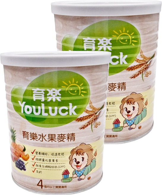 YouLuck 育樂 麥精, 水果, 280g, 2罐